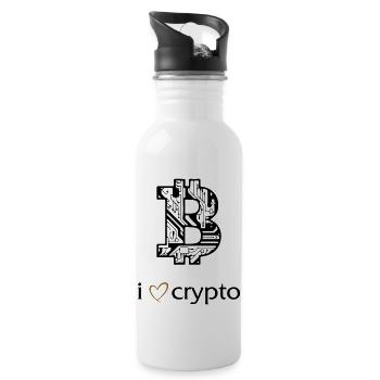 i love crypto - Trinkflasche mit integriertem Trinkhalm - Weiß - Rechts