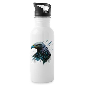 Unleash the Majesty: Eagle - Water bottle with straw - white - Right
