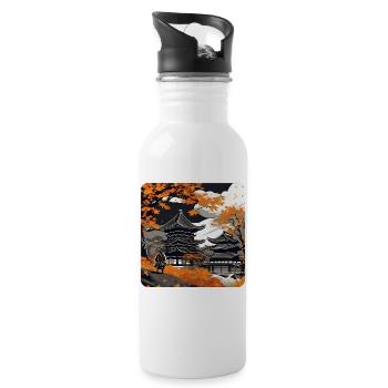 Samouraï en automne - Gourde avec paille intégrée - blanc - Droite
