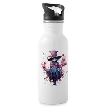 cute pink gothic scarecrow horror - Trinkflasche mit integriertem Trinkhalm - Weiß - Rechts