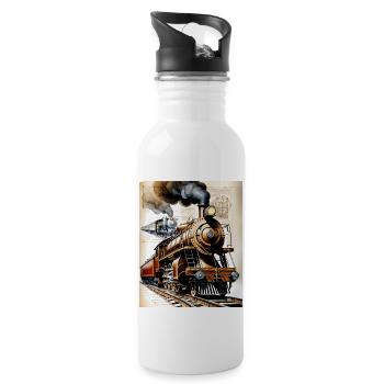 Train #1 - Water bottle with straw - white - Right