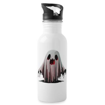 Scary Ghost / Halloween - Water bottle with straw - white - Right