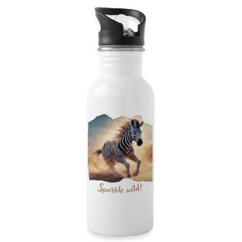 Sparkle wild - Trinkflasche mit integriertem Trinkhalm - Weiß - Rechts