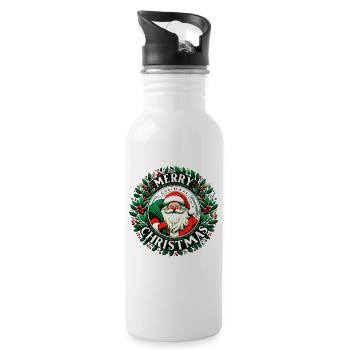 Merry Christmas design Funny Gift for Xmas Lovers - Water bottle with straw - white - Right