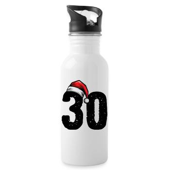 30 Number Christmas - Water bottle with straw - white - Right