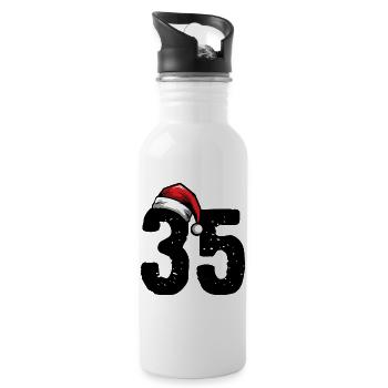 35 Zahl Weihnachten - Trinkflasche mit integriertem Trinkhalm - Weiß - Rechts