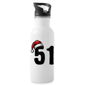 51 Zahl Weihnachten - Trinkflasche mit integriertem Trinkhalm - Weiß - Rechts