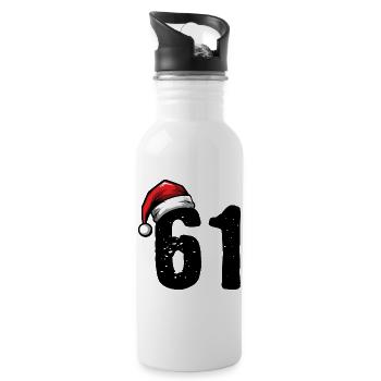 61 Number Christmas - Water bottle with straw - white - Right