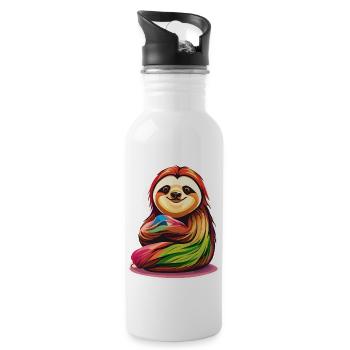 Cuddly Sloth - Water bottle with straw - white - Right
