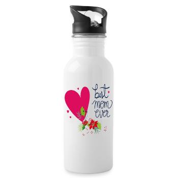 best mom ever - Trinkflasche mit integriertem Trinkhalm - Weiß - Rechts