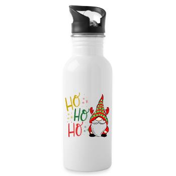 Ho ho ho gnome Noël - Gourde avec paille intégrée - blanc - Droite