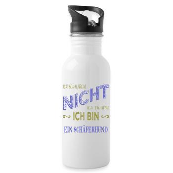 pfote hundehalter geburtstagsgeschenkidee terrier - Trinkflasche mit integriertem Trinkhalm - Weiß - Rechts