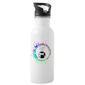 Planet Erde - Trinkflasche mit integriertem Trinkhalm - Weiß - Rechts