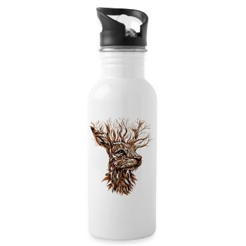 Wild Whispers Hare Design - Water bottle with straw - white - Right