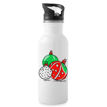 Christmas Decoration Balls - Water bottle with straw - white - Right