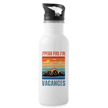 Je peux pas j ai vacances - Gourde avec paille intégrée - blanc - Droite