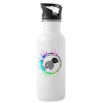 Beer Hops Tapping Brewery - Water bottle with straw - white - Right