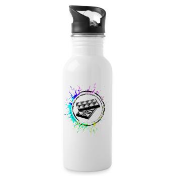 Chocolate Icon Symbol - Water bottle with straw - white - Right