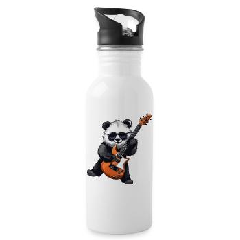 guitare, guitariste, jouer de la guitare - Gourde avec paille intégrée - blanc - Droite