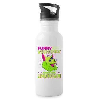 Alien, UFO, UAP, Space, Space Flying Object - Water bottle with straw - white - Right