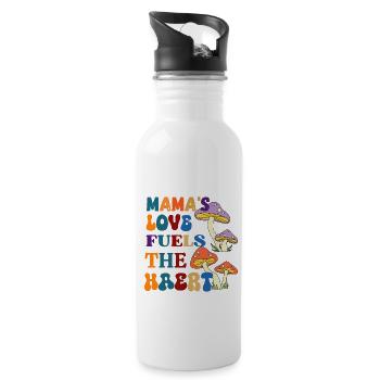 Mama's love fuels the heart. - Gourde avec paille intégrée - blanc - Droite