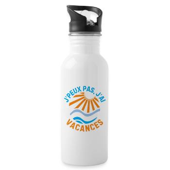 Vacances été soleil vagues - Gourde avec paille intégrée - blanc - Droite