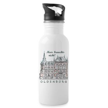 Oldenbourg, Vieille ville, Allemagne Dessin - Gourde avec paille intégrée - blanc - Droite