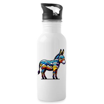 Esel, Schnuller, Maultier - Trinkflasche mit integriertem Trinkhalm - Weiß - Rechts