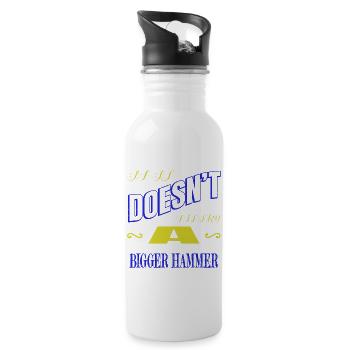 funny quote humor jokes construction carpenter - Water bottle with straw - white - Right