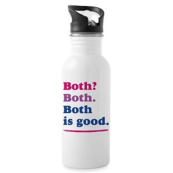 LGBTQ-Pride-Monat - Bisexuelle Pride - Trinkflasche mit integriertem Trinkhalm - Weiß - Rechts