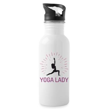 Fille de yoga - Gourde avec paille intégrée - blanc - Droite