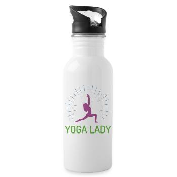 Fille de yoga - Gourde avec paille intégrée - blanc - Droite