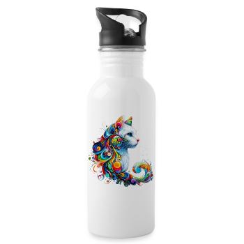 Cat - Water bottle with straw - white - Right