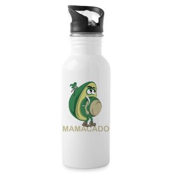 Mamacado avocat légume drôle illustration icône - Gourde avec paille intégrée - blanc - Droite