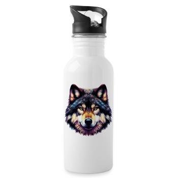 Wolf - Water bottle with straw - white - Right