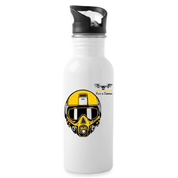 Drohnenpilot 3 - Trinkflasche mit integriertem Trinkhalm - Weiß - Rechts