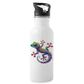 Gecko - Gourde avec paille intégrée - blanc - Droite