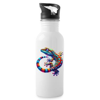 Gecko - Water bottle with straw - white - Right