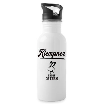 Klempner Ostern Geschenk Klempnerei Meister Azubi - Trinkflasche mit integriertem Trinkhalm - Weiß - Rechts