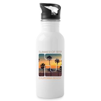 SUMMER OF 1979 California Beach - Water bottle with straw - white - Right