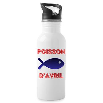 APRIL FOOL - Water bottle with straw - white - Right