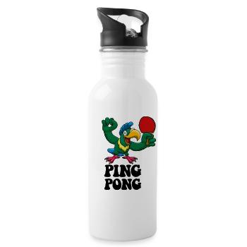 Ping Pong Champion Design Tennis de table et - Gourde avec paille intégrée - blanc - Droite