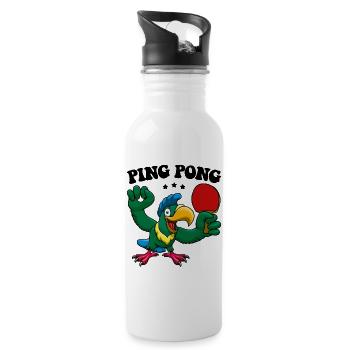 Ping Pong Champion Design Tennis de table et - Gourde avec paille intégrée - blanc - Droite