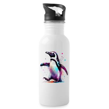 Penguin - Water bottle with straw - white - Right