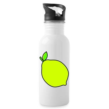 zitrone - Trinkflasche mit integriertem Trinkhalm - Weiß - Rechts