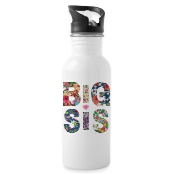 BIG SIS - Soeur - Grande Soeur - Look de partenaire - Gourde avec paille intégrée - blanc - Droite