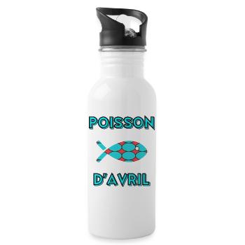 APRIL FOOL - Water bottle with straw - white - Right