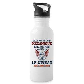 Mécanicien mécano - Gourde avec paille intégrée - blanc - Droite