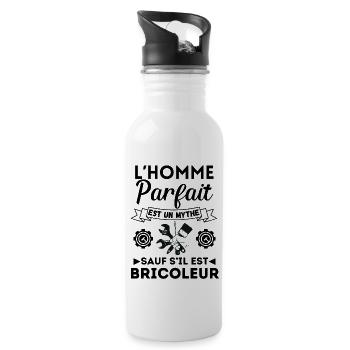 homme parfait bricoleur parfait 1 - Gourde avec paille intégrée - blanc - Droite