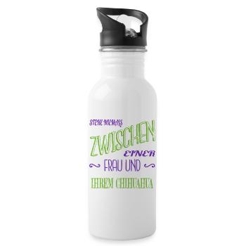 Paw Fun Greyhound Statement Gift Geek Funny - Water bottle with straw - white - Right